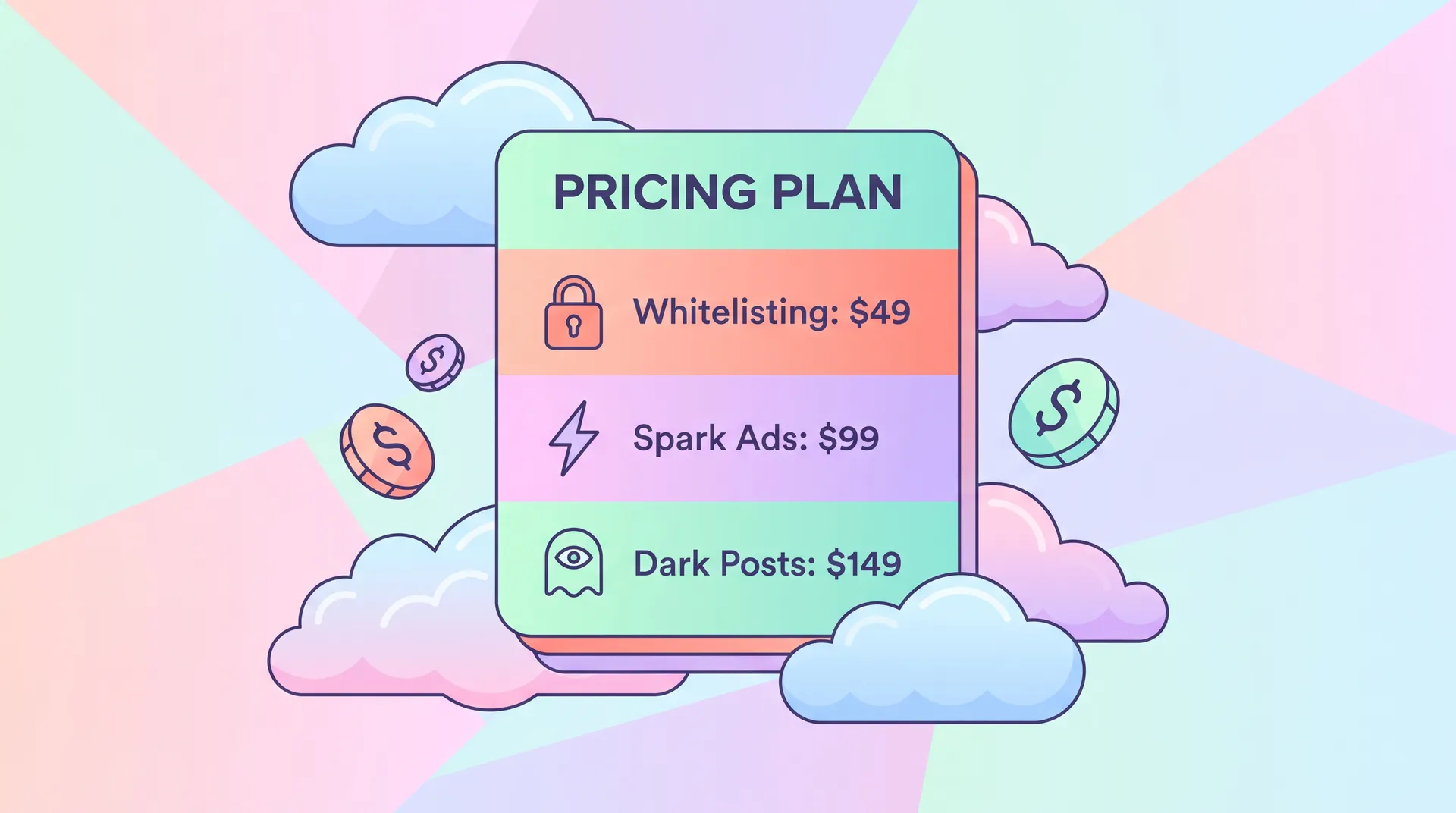 UGC ad whitelisting pricing: Spark Ads & dark post fees
