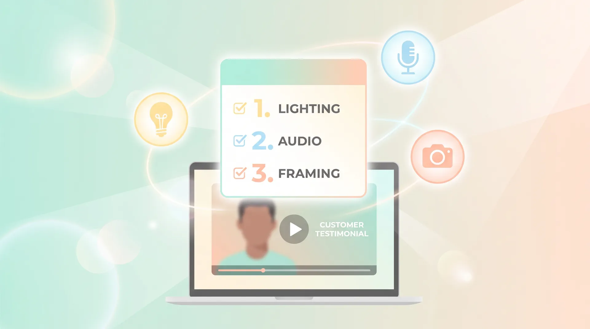 Video testimonial examples: remote self-recording setup